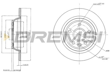 Диск тормозной LAND ROVER, FORD MONDEO, BREMSI (CD7616S)