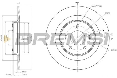 Диск гальмівний CITROËN C4, PEUGEOT 4008, BREMSI (CD8652S) Диск гальмівний CITROËN C4, PEUGEOT 4008, BREMSI (CD8652S)