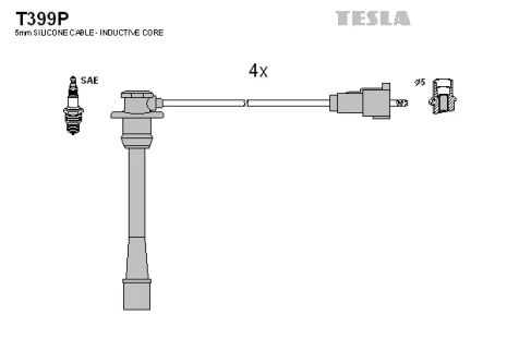 Комплект проводов зажигания, TOYOTA HILUX, TESLA (T399P)
