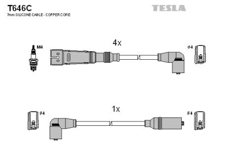 Комплект проводов зажигания, SEAT IBIZA, VW POLO, TESLA (T646C)