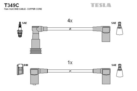 Комплект проводов зажигания, PORSCHE 944, TESLA (T349C)
