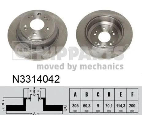 Диск тормозной HONDA ACCORD, NIPPARTS (N3314042) Диск тормозной HONDA ACCORD, NIPPARTS (N3314042)