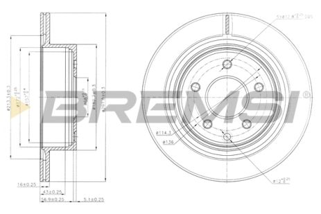 Диск гальмівний RENAULT KOLEOS, NISSAN QASHQAI, BREMSI (CD7579V)