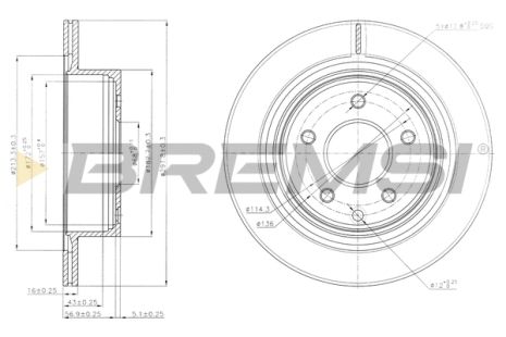 Диск гальмівний RENAULT KOLEOS, NISSAN QASHQAI, BREMSI (CD7579V)