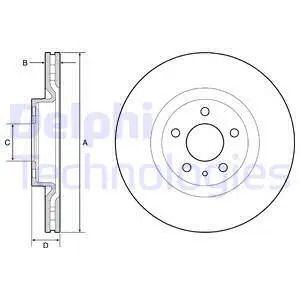 Диск гальмівний FIAT 500L, DELPHI (BG4654C) Диск гальмівний FIAT 500L, DELPHI (BG4654C)