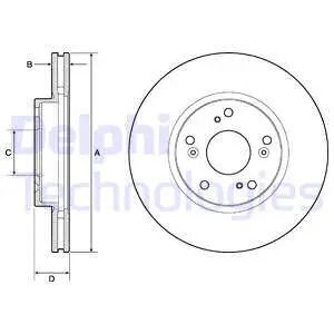 Диск тормозной HONDA CIVIC, DELPHI (BG4774C) Диск тормозной HONDA CIVIC, DELPHI (BG4774C)