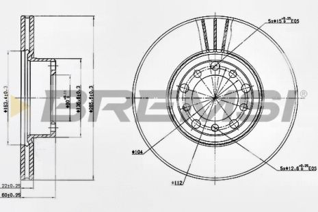 Диск гальмівний JEEP GRAND CHEROKEE, MERCEDES-BENZ S-CLASS, BREMSI (CD6476V)
