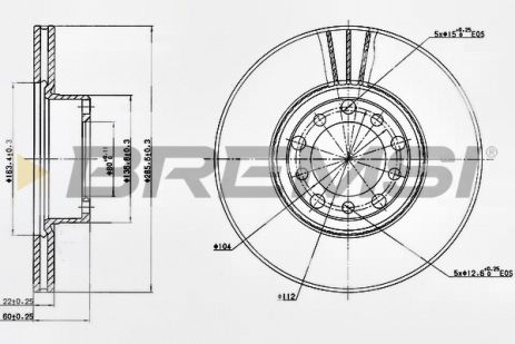 Диск гальмівний JEEP GRAND CHEROKEE, MERCEDES-BENZ S-CLASS, BREMSI (CD6476V)