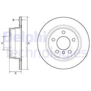 Диск тормозной BMW 2, DELPHI (BG4649C) Диск тормозной BMW 2, DELPHI (BG4649C)