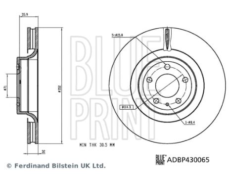 Диск гальмівний FORD USA, BLUE PRINT (ADBP430065) Диск гальмівний FORD USA, BLUE PRINT (ADBP430065)