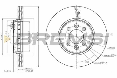 Диск тормозной DACIA DOKKER, RENAULT CAPTUR, BREMSI (CD8350V) Диск тормозной DACIA DOKKER, RENAULT CAPTUR, BREMSI (CD8350V)