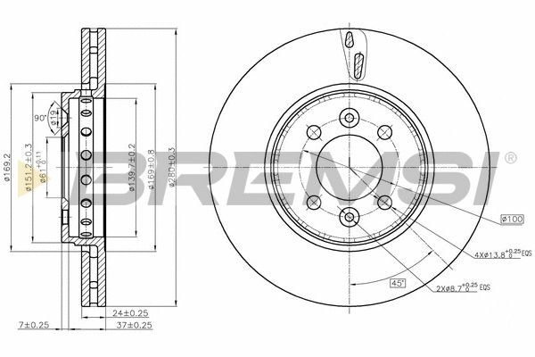 Диск гальмівний DACIA DOKKER, RENAULT CAPTUR, BREMSI (CD8350V) Диск гальмівний DACIA DOKKER, RENAULT CAPTUR, BREMSI (CD8350V)