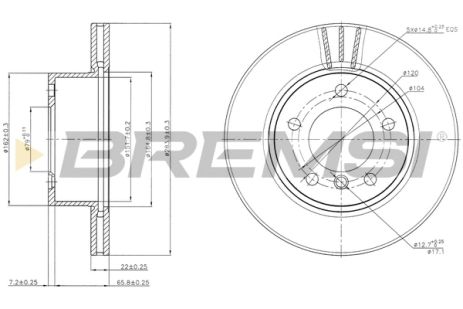 Диск гальмівний BMW 1, BREMSI (CD7228V) Диск гальмівний BMW 1, BREMSI (CD7228V)