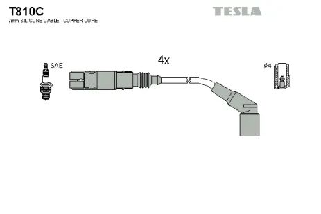 Комплект проводов зажигания, BMW 3, TESLA (T810C)