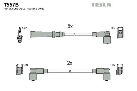 Комплект проводов зажигания, NISSAN PRAIRIE, TESLA (T557B)