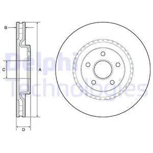 Диск тормозной JEEP GRAND CHEROKEE, DELPHI (BG9213C)