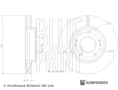 Диск тормозной MITSUBISHI L200, BLUE PRINT (ADBP430052)