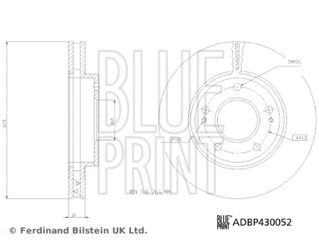 Диск тормозной MITSUBISHI L200, BLUE PRINT (ADBP430052)
