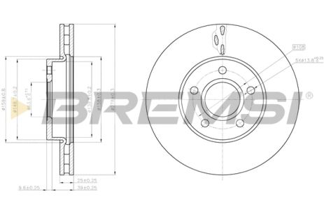 Диск тормозной FORD FOCUS, BREMSI (CD8062V)
