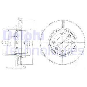 Диск тормозной KIA CARENS, DELPHI (BG3800) Диск тормозной KIA CARENS, DELPHI (BG3800)