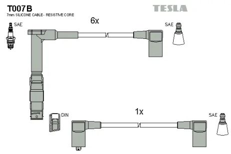 Комплект проводов зажигания, MERCEDES-BENZ CABRIOLET, TESLA (T007B)