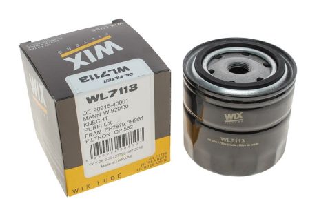 Фильтр масляный двигателя TOYOTA CARINA, CELICA 1.6-2.0 -88 (пр-во WIX-FILTERS UA)