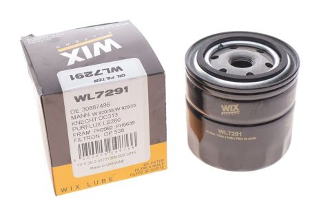 Фильтр масляный двигателя DACIA LOGAN WL7291/OP538 (пр-во WIX-Filtron UA)