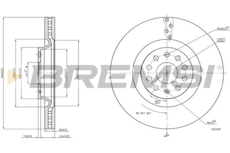 Диск тормозной SEAT TARRACO, AUDI Q2, BREMSI (CD8000V) Диск тормозной SEAT TARRACO, AUDI Q2, BREMSI (CD8000V)