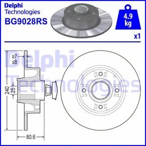 Диск тормозной RENAULT MEGANE, DELPHI (BG9028RS) Диск тормозной RENAULT MEGANE, DELPHI (BG9028RS)