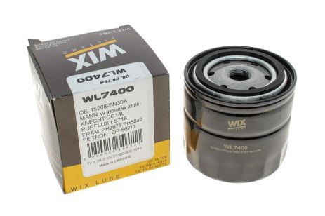 Фильтр масляный двигателя NISSAN PRIMERA WL7400/OP567/3 (пр-во WIX-Filtron UA)