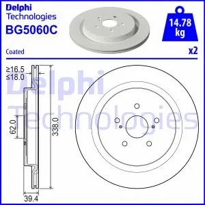 Диск тормозной LEXUS RX, DELPHI (BG5060C) Диск тормозной LEXUS RX, DELPHI (BG5060C)