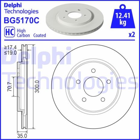Диск тормозной FORD AUSTRALIA, FORD USA, DELPHI (BG5170C) Диск тормозной FORD AUSTRALIA, FORD USA, DELPHI (BG5170C)