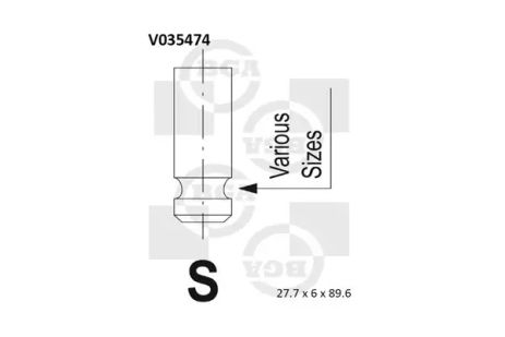 Впускной клапан V035474 MINELLI LANDROVER Впускной клапан V035474 MINELLI LANDROVER