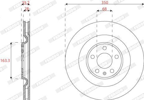 Диск гальмівний VW TOUAREG, AUDI A7, FERODO (DDF2661C) Диск гальмівний VW TOUAREG, AUDI A7, FERODO (DDF2661C)