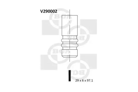 Клапан двигуна впуск. Vectra B 96-03/Vectra C 02-/Zafira A 99-05 2.0-2.2 TDI (97.1x29x6)