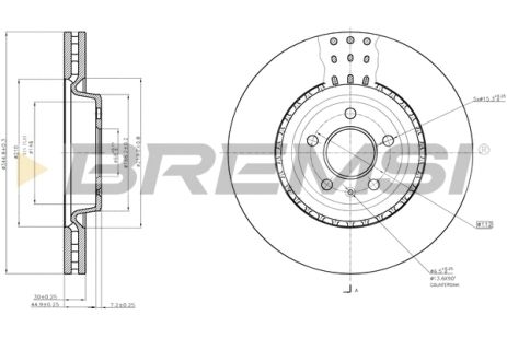 Диск тормозной PORSCHE MACAN, AUDI A6, BREMSI (CD7997V) Диск тормозной PORSCHE MACAN, AUDI A6, BREMSI (CD7997V)