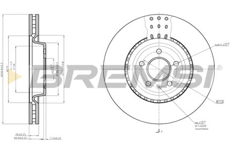 Диск тормозной PORSCHE MACAN, AUDI A6, BREMSI (CD7997V)
