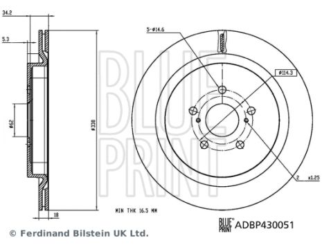 Диск тормозной LEXUS RX, BLUE PRINT (ADBP430051)