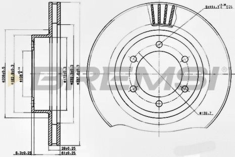 Диск тормозной LEXUS GX, TOYOTA LAND, BREMSI (CD7594V)
