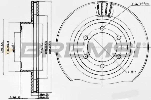 Диск тормозной LEXUS GX, TOYOTA LAND, BREMSI (CD7594V) Диск тормозной LEXUS GX, TOYOTA LAND, BREMSI (CD7594V)