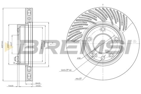 Диск тормозной PORSCHE CAYENNE, VW TOUAREG, BREMSI (CD7591VLS)