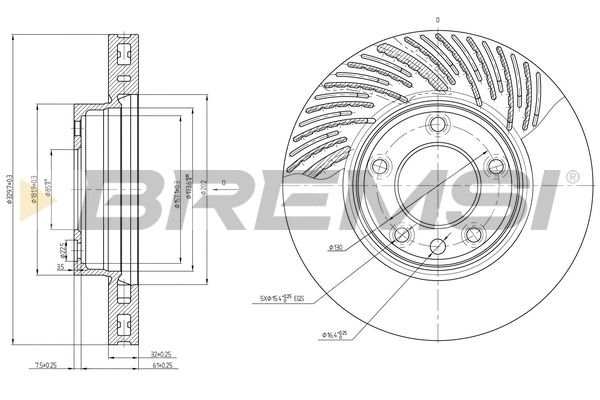 Диск тормозной PORSCHE CAYENNE, VW TOUAREG, BREMSI (CD7591VLS) Диск тормозной PORSCHE CAYENNE, VW TOUAREG, BREMSI (CD7591VLS)