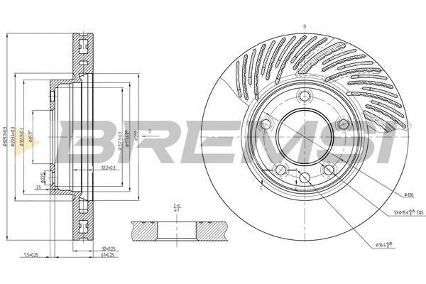 Диск тормозной VW TOUAREG, PORSCHE CAYENNE, BREMSI (CD7591VRD) Диск тормозной VW TOUAREG, PORSCHE CAYENNE, BREMSI (CD7591VRD)