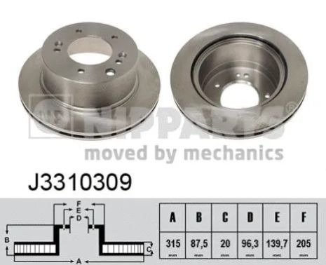 Диск тормозной KIA SORENTO, NIPPARTS (J3310309)