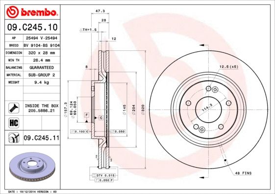 Диск тормозной KIA (DYK), HYUNDAI (BEIJING), BREMBO (09C24511) Диск тормозной KIA (DYK), HYUNDAI (BEIJING), BREMBO (09C24511)