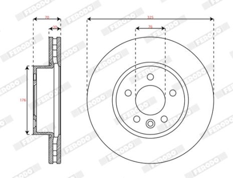 Диск гальмівний MAN TGE, VW CRAFTER, FERODO (DDF3104C1)