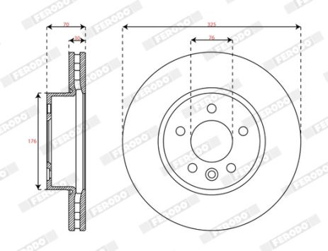 Диск тормозной MAN TGE, VW CRAFTER, FERODO (DDF3104C1)