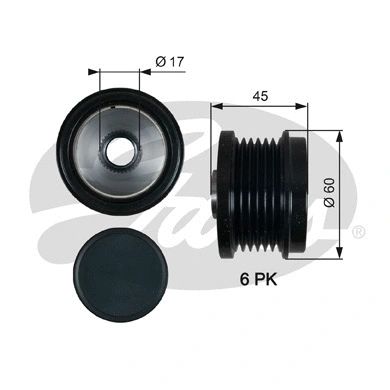 Механизм свободного хода генератора, FORD B-MAX, VOLVO S60, GATES (OAP7155)