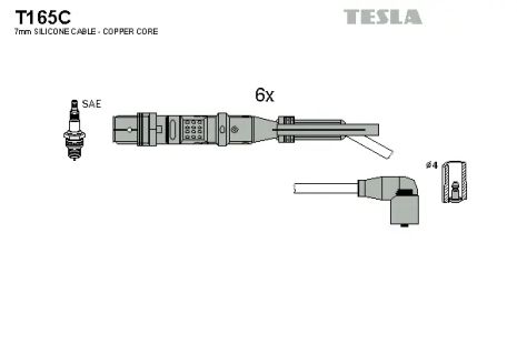 Комплект проводов зажигания, SEAT LEON, VW BORA, TESLA (T165C)