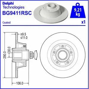 Диск тормозной RENAULT MEGANE, DELPHI (BG9411RSC) Диск тормозной RENAULT MEGANE, DELPHI (BG9411RSC)